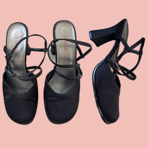 Vintage Transit Satin Mary Jane Heels Size 38 – Rounded Square Toe